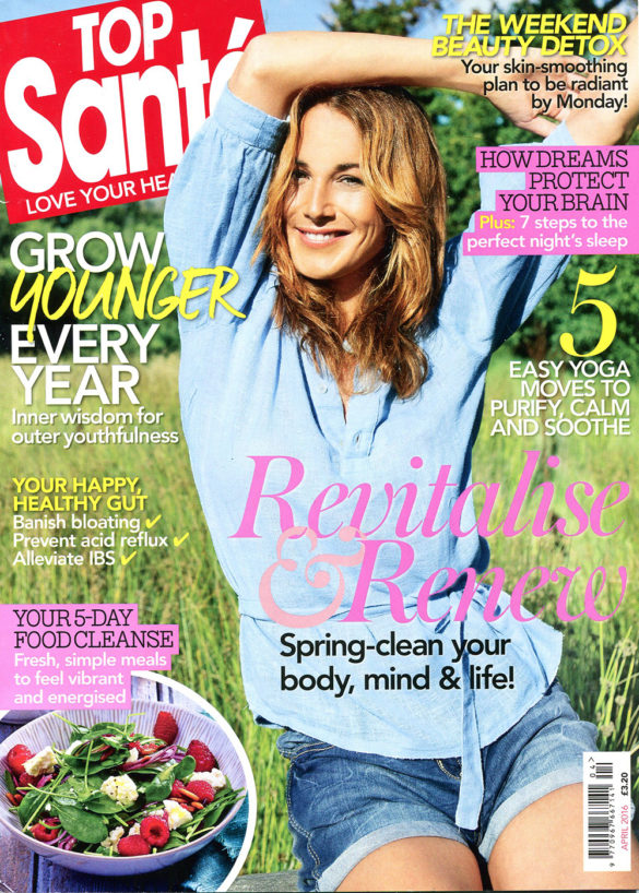 Top Sante Magazine cover featuring Surf Sistas retreats