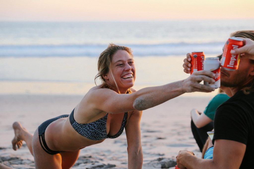 Sunset beers on our Costa Rica surf trip