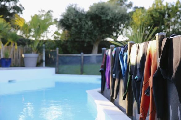 Wetsuits drying