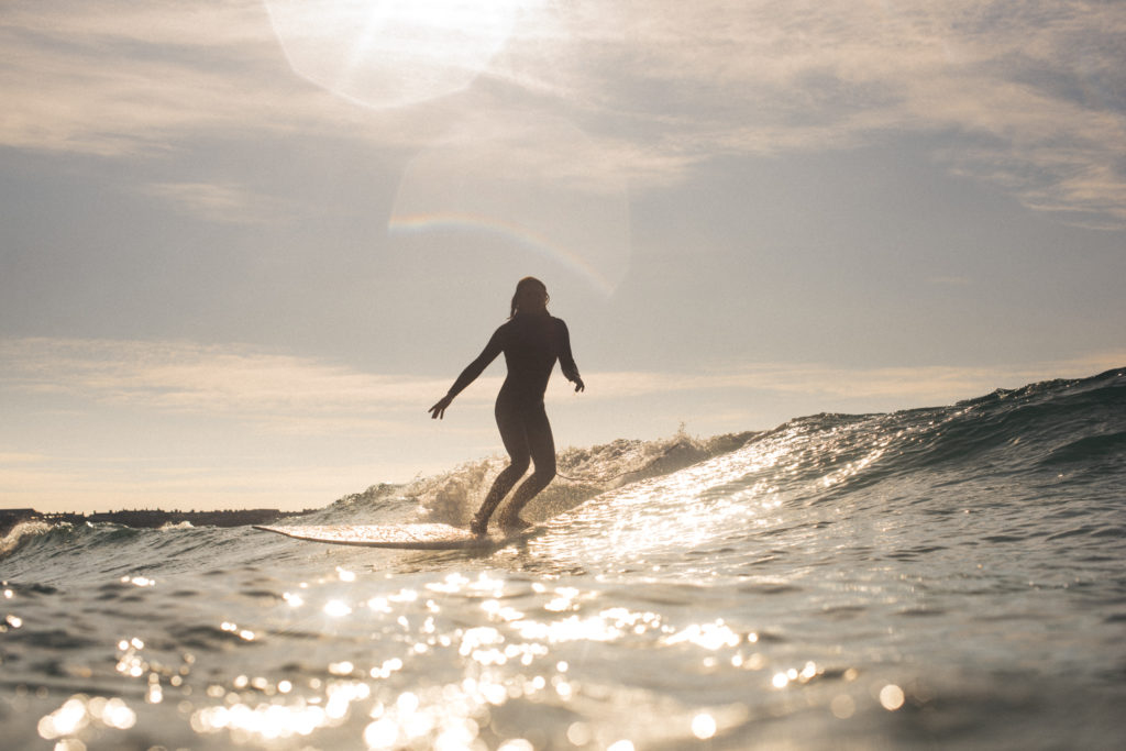 A surfing catching the Springtime waves