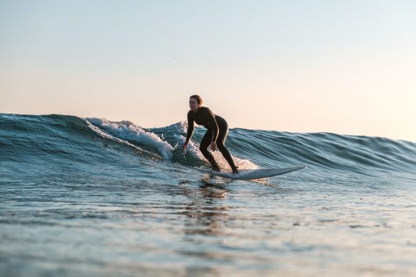 Kirsty Taking a Green Wave at Sunrise, by Ben Battell